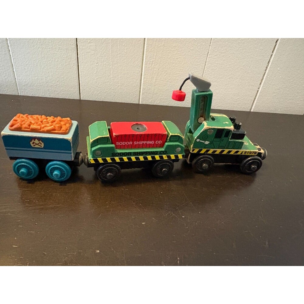 2003 Thomas & Friends Wooden Railway Dock Crane Ferdinand Tender Cargo Car